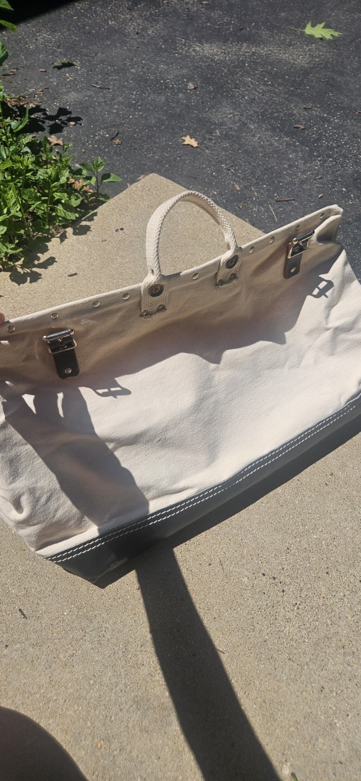 Vtg, Set/2 Huge Canvas LINEMAN UTILITY RIVETED TOOL BAGS, A TRUE FIND,Boat Totes
