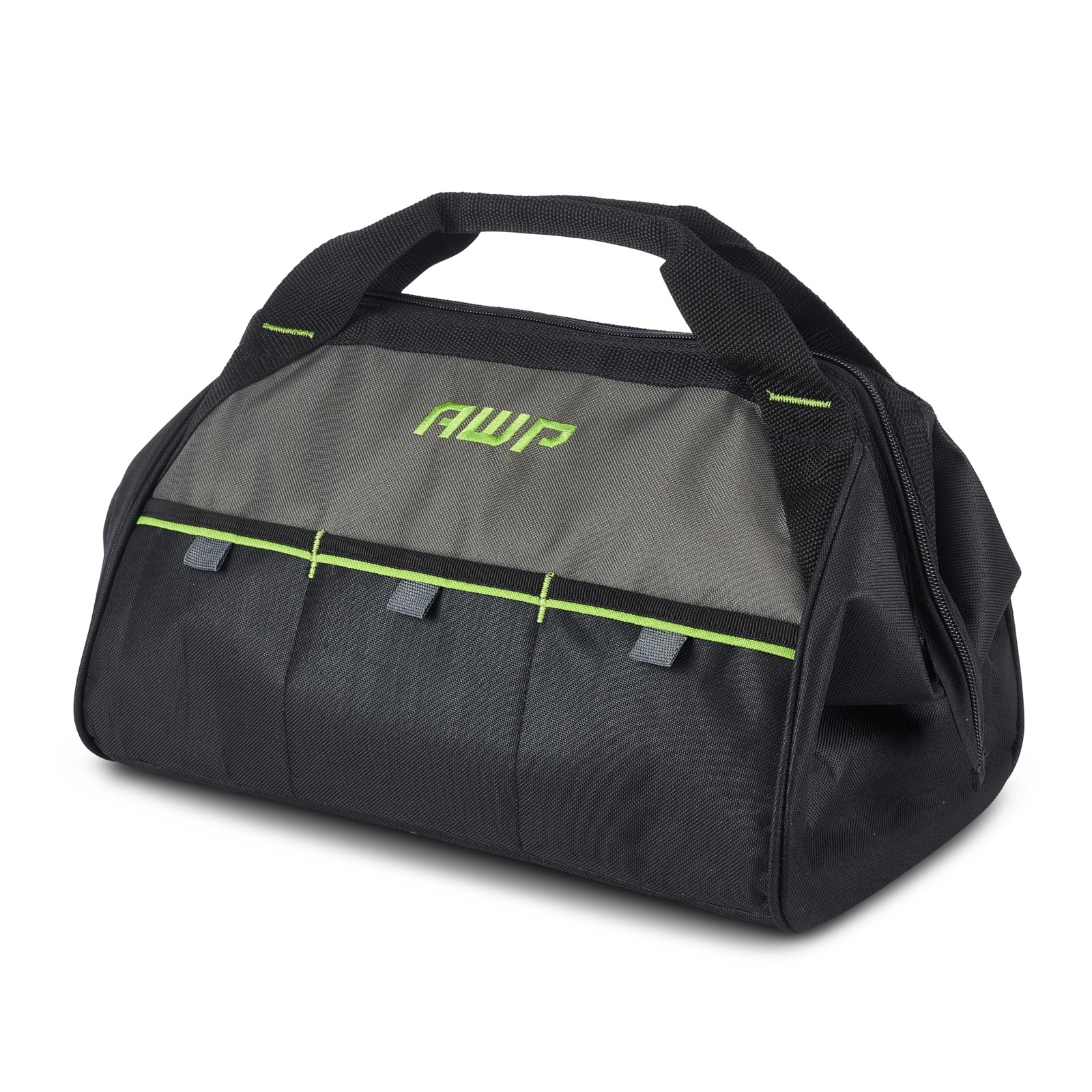 AWP 15 Inch Tool Bag Durable Polyester Tote Organizer for Contractors Black