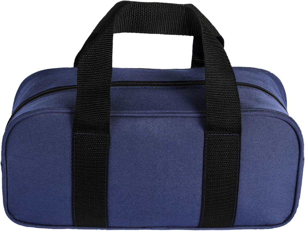 Heavy Duty 2 Piece Tool Bags Blue Polyester Wide Open Mouth Zipper Durable