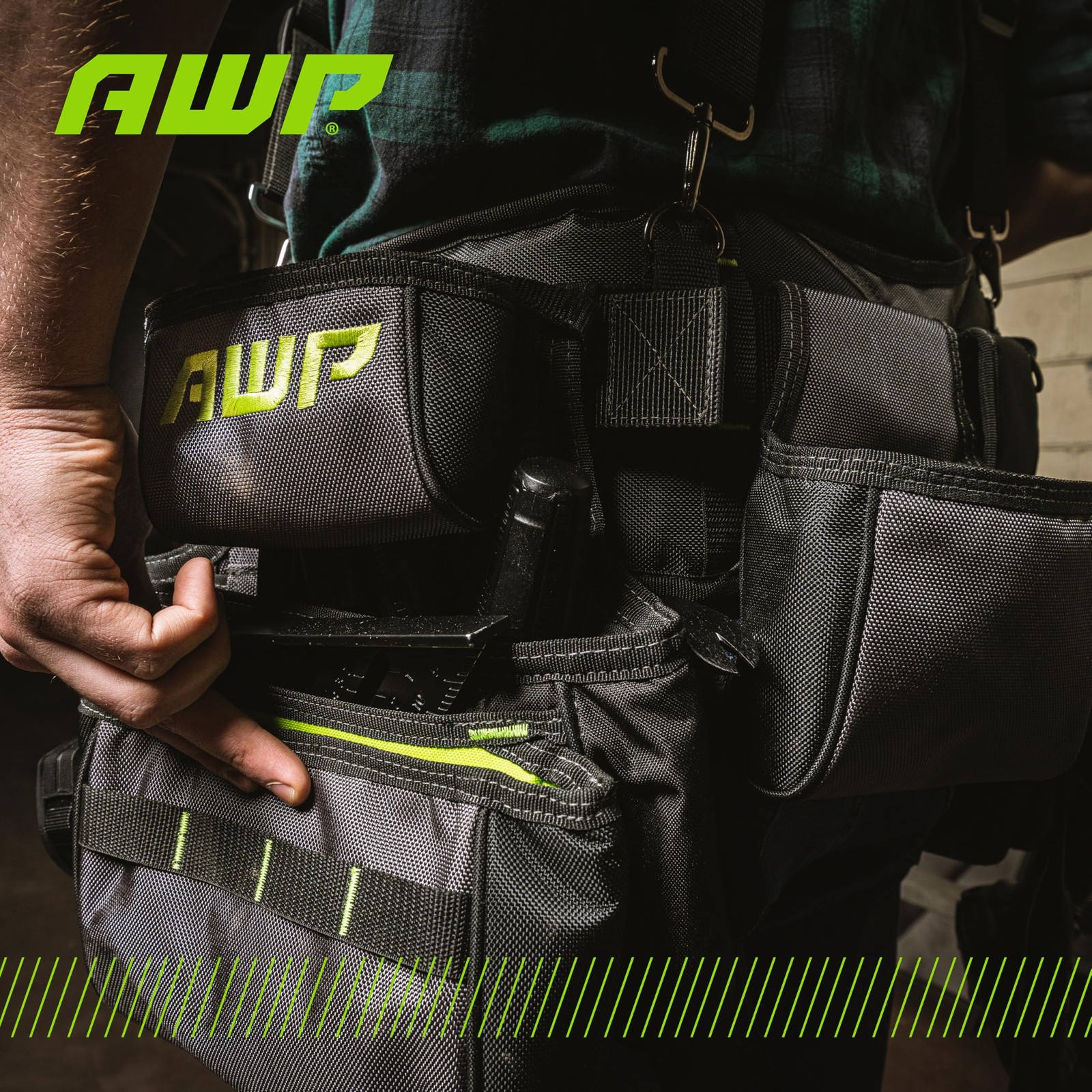 TrapJaw Pro Framing Tool Rig, HeavyDuty Work Belt Organizer with Pockets, Spr…
