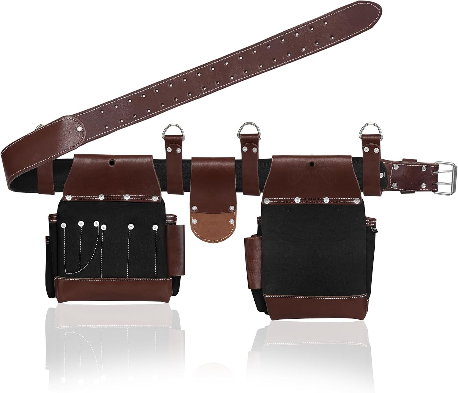 FUERI Tool Belt with Suspenders Heavy Duty Bags Pouches for Men Construction