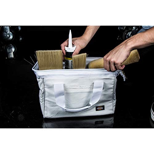 12-Inch Durable Canvas Work Bag for Painters, Carpenters, and Builders, White