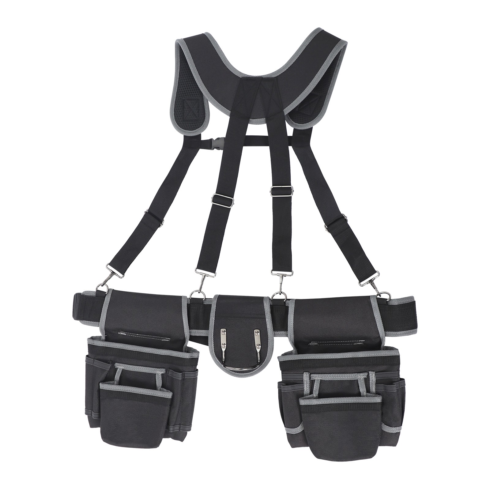 Electrician Tool Bag Tool Belt with Suspenders Adjustable Utility Work Bag Pouch