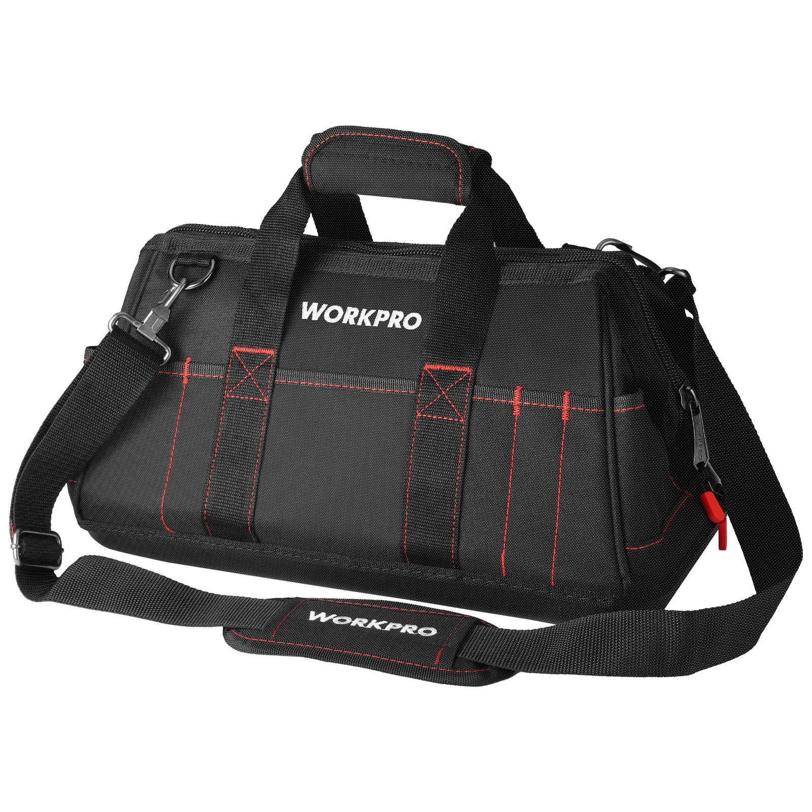 WORKPRO 16-inch Close Top Wide Mouth Tool Storage Bag with 16inch, Black