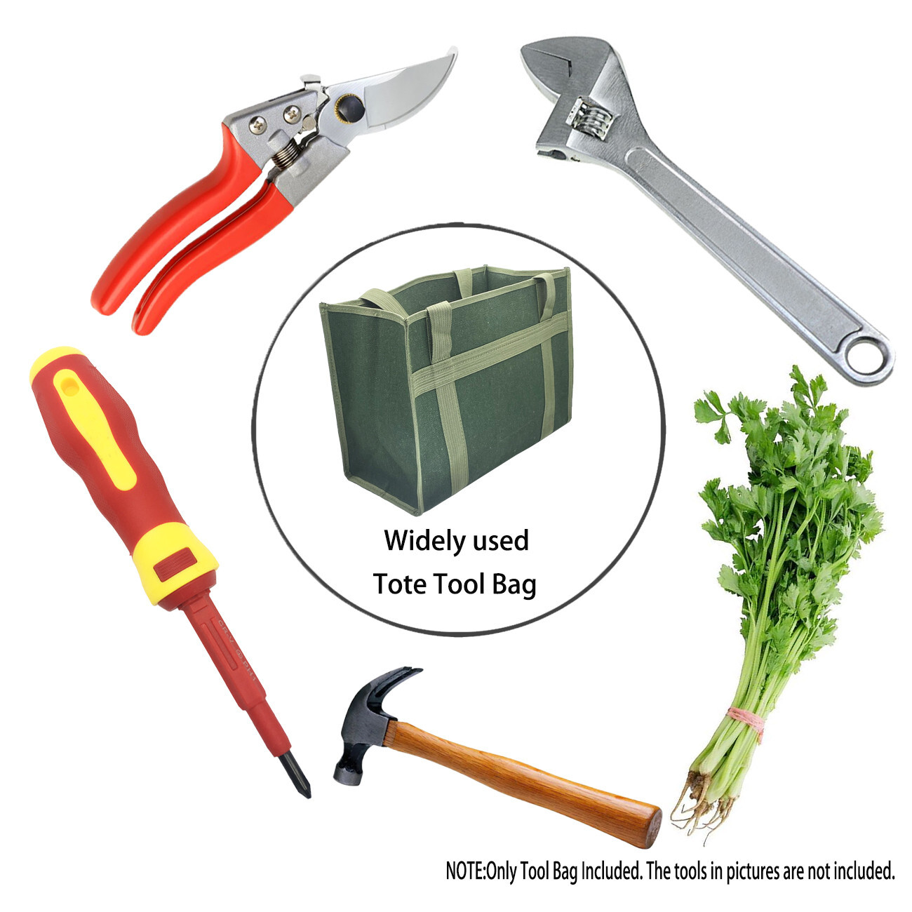 17inch Multi-Purpose Open Tote Tool Bag large space Portable 16.93×7.87×12.6inch