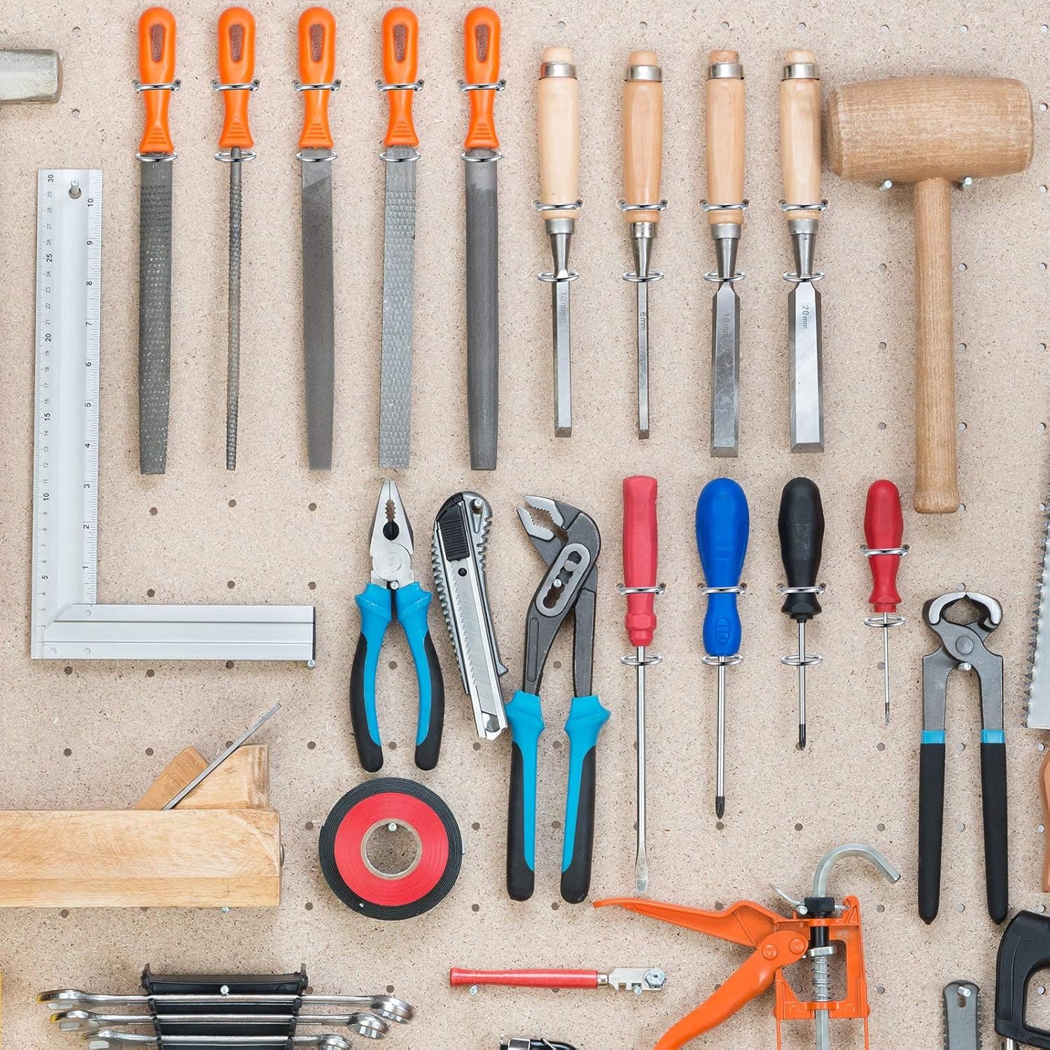 Double-Ring Tool Holders Pegboard Accessories Household Tools Organizer