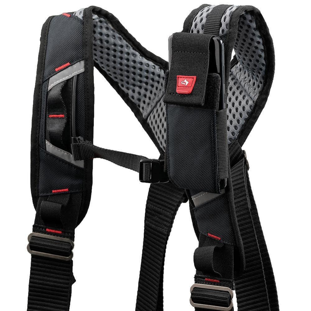 Husky Pro Level Work Tool Belt With Suspenders Fully Leather Hammer Holder New