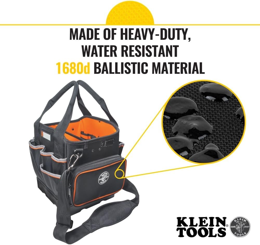5541610-14 Tool Bag with Shoulder Strap Has 40 Pockets for Storage and Orange