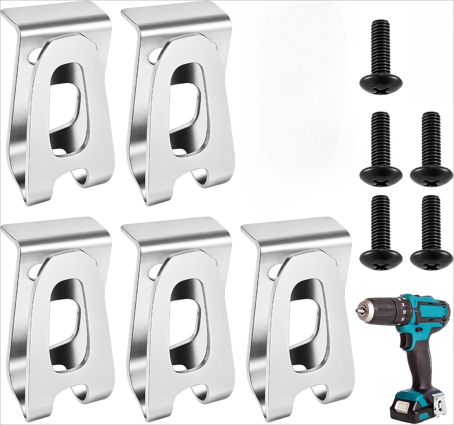 5PK Power Tool Belt Clip Hook for Makita 18V Cordless Drill Holder with Screw