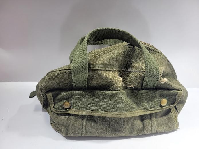 Canvas Tool Bag Small Green Handled Zipper Pouch Storage Shop Organizer