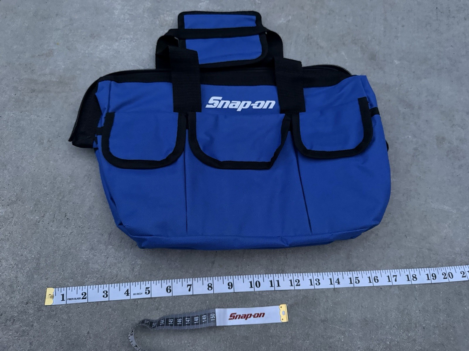 Snap On Tools Large Tool Bag Travel Carry Case Snap-On Racing Tool Blue