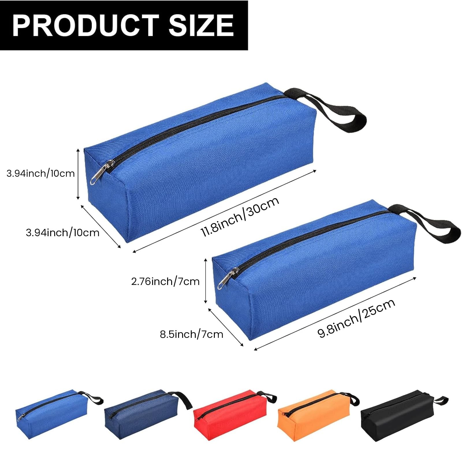 10 Pack Canvas Tool Pouch of 2 Sizes, Versatile Zippered Tool Bags Waterproof…