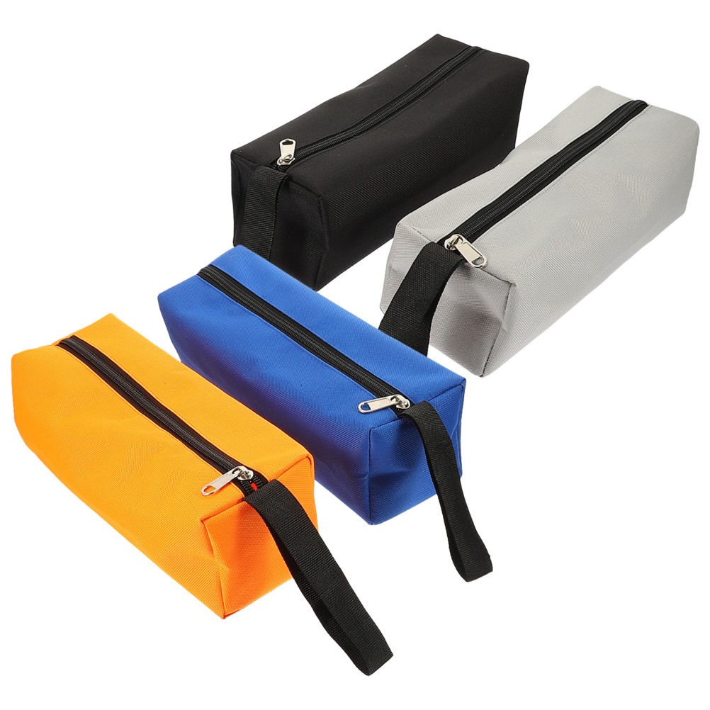 4Pcs Reusable Canvas Zipper Tool Bags Small Pouch Organizer for Storage Use