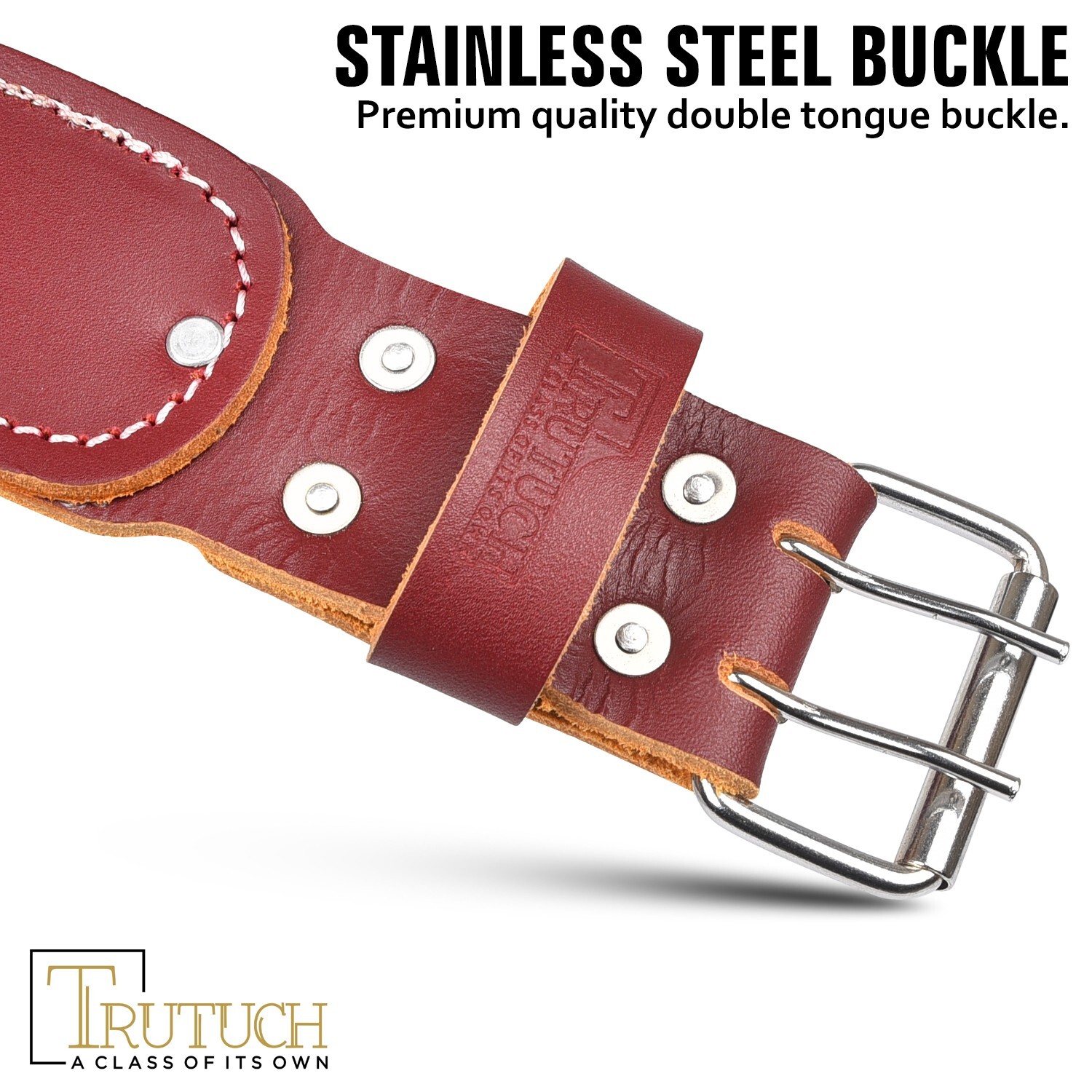 Trutuch Brown Leather Foam Padded Work Belt 2.5″ | Work Tool Belt