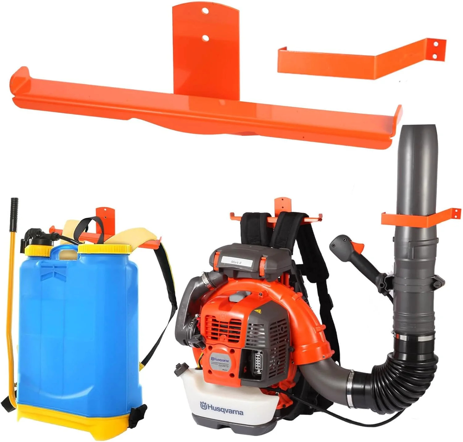 Backpack Blower Rack with Hose Holder – Heavy Duty Backpack Sprayer Wall Mount w