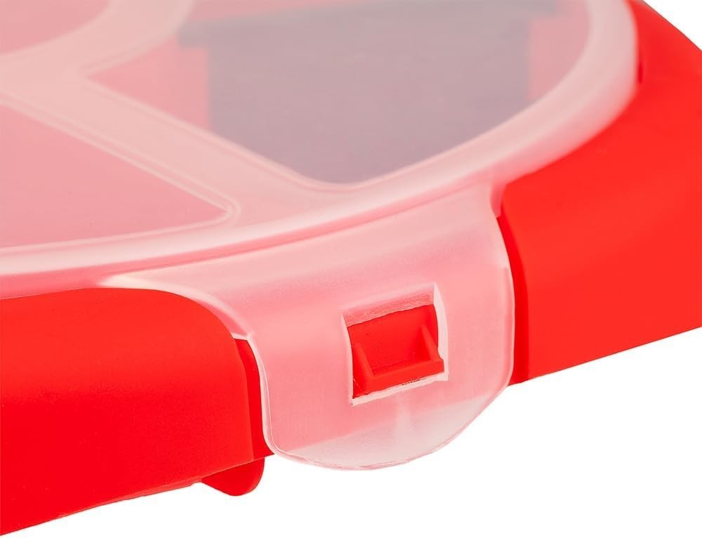 Multi-Use Red Bucket Seat Organizer – 6 Compartments & Clear Lid for Visibility