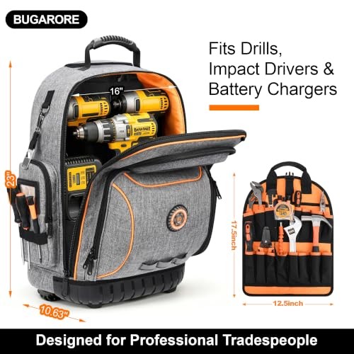Rolling Tool Backpack 75 Pocket Heavy Duty Electrician