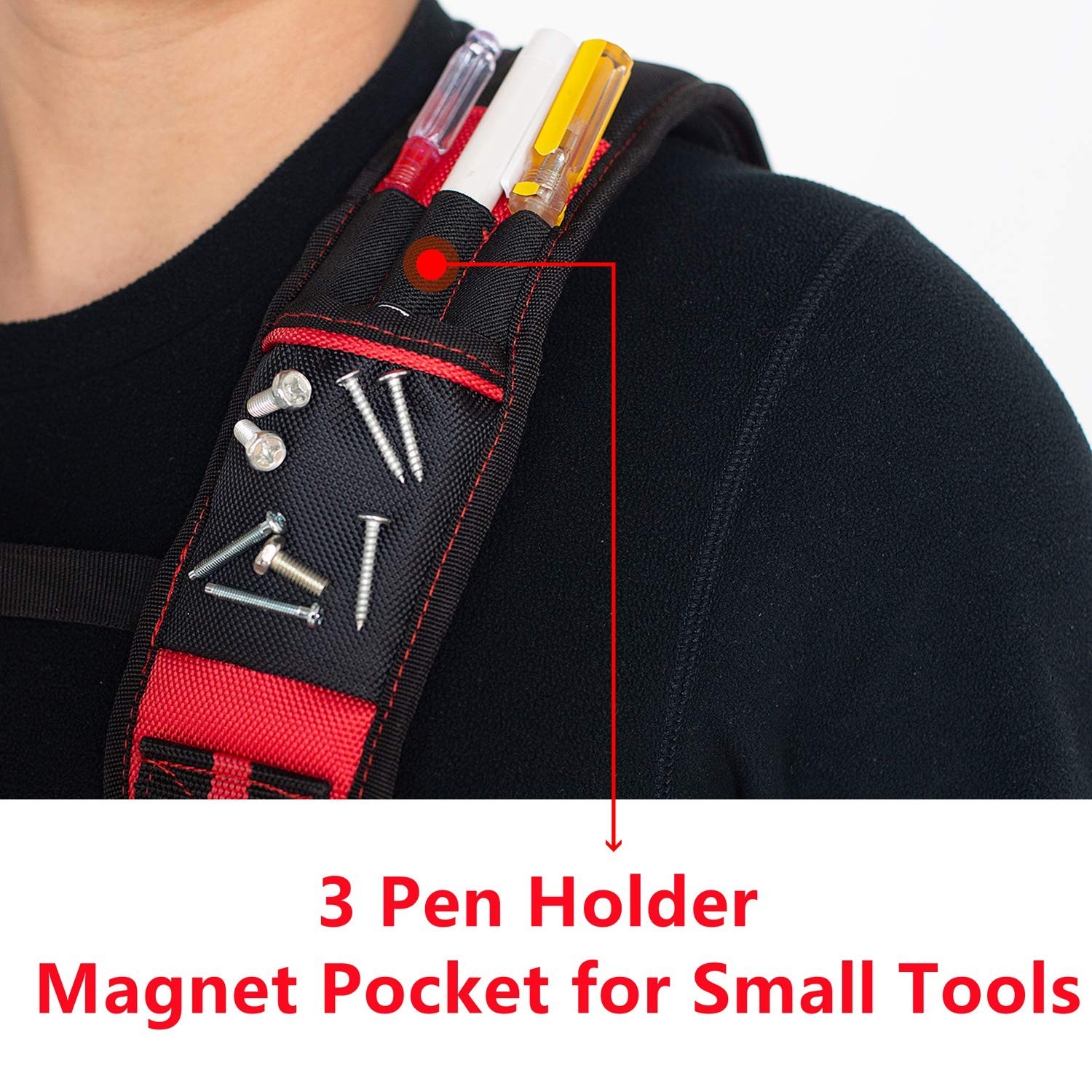 AISENIN Tool Belt Suspenders Construction Work Suspenders with Magnet Pocket,…