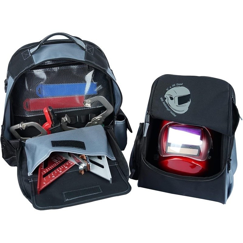Large Capacity Detachable Welding Bag W/ Helmet Storage Durable Military Fabric