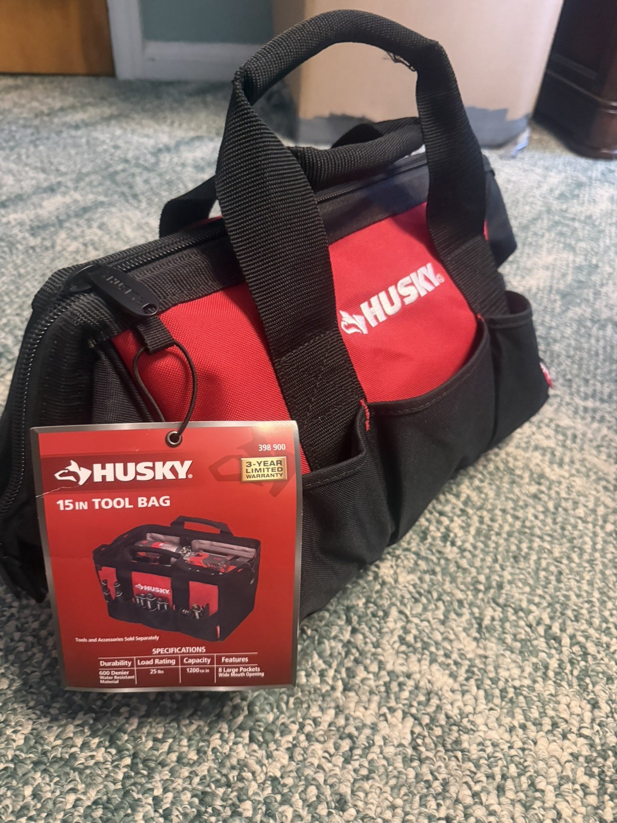 Husky 14 In. 13 Pocket Rolling Tool Bag with 18” bag