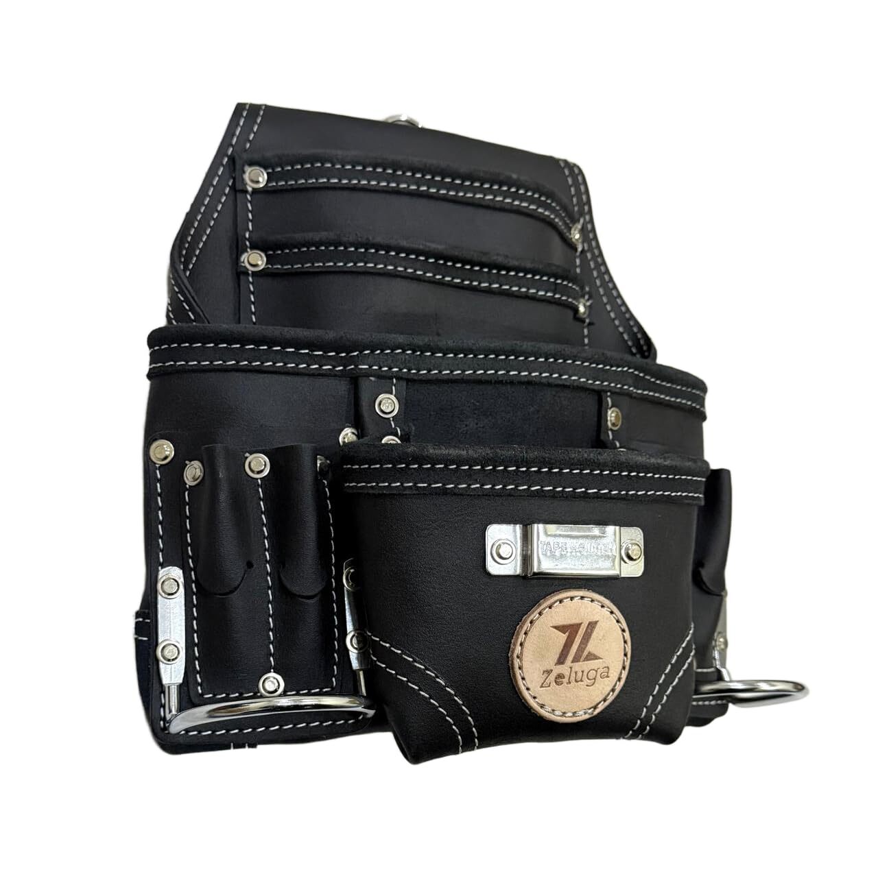 20117 10 Pocket Rigger Heavy Duty Leather Tool Bag Black