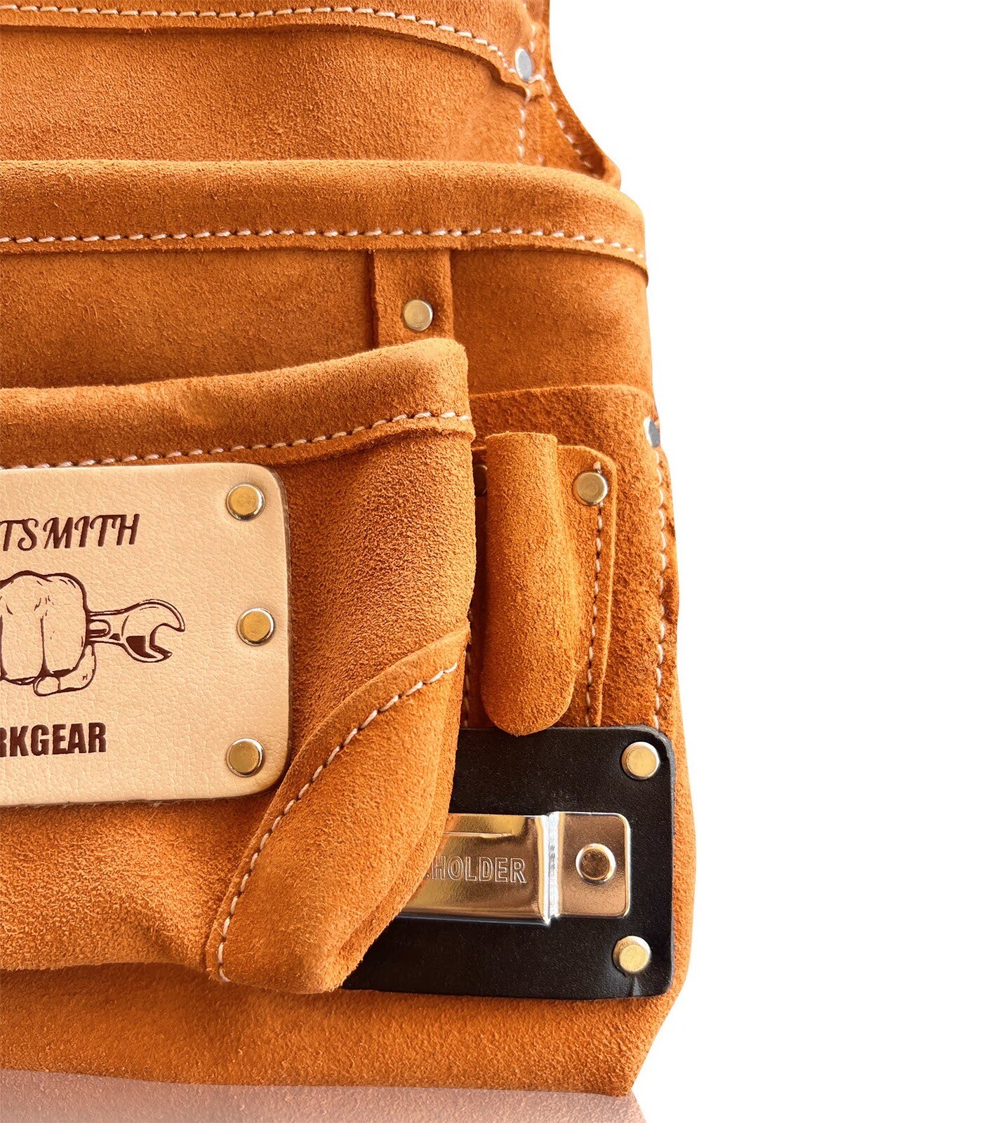 Carpenter Drywaller Bolsa Tool Pouch Heavy Duty 10 Pocket Suede Leather BOGO!