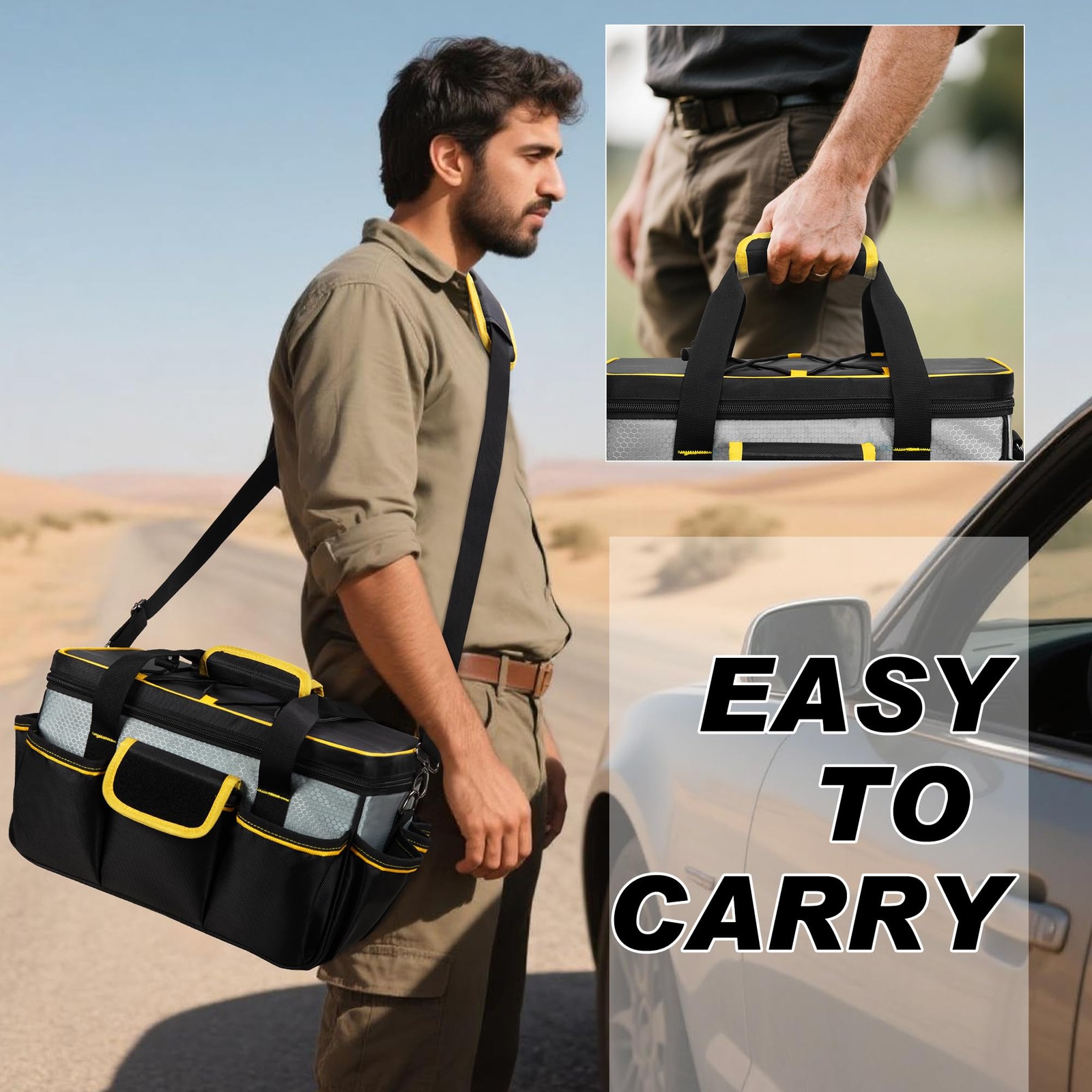 12-inch Tool Bag, Hand Tool Storage Organizer Bag for Men, Multi-purpose Work…