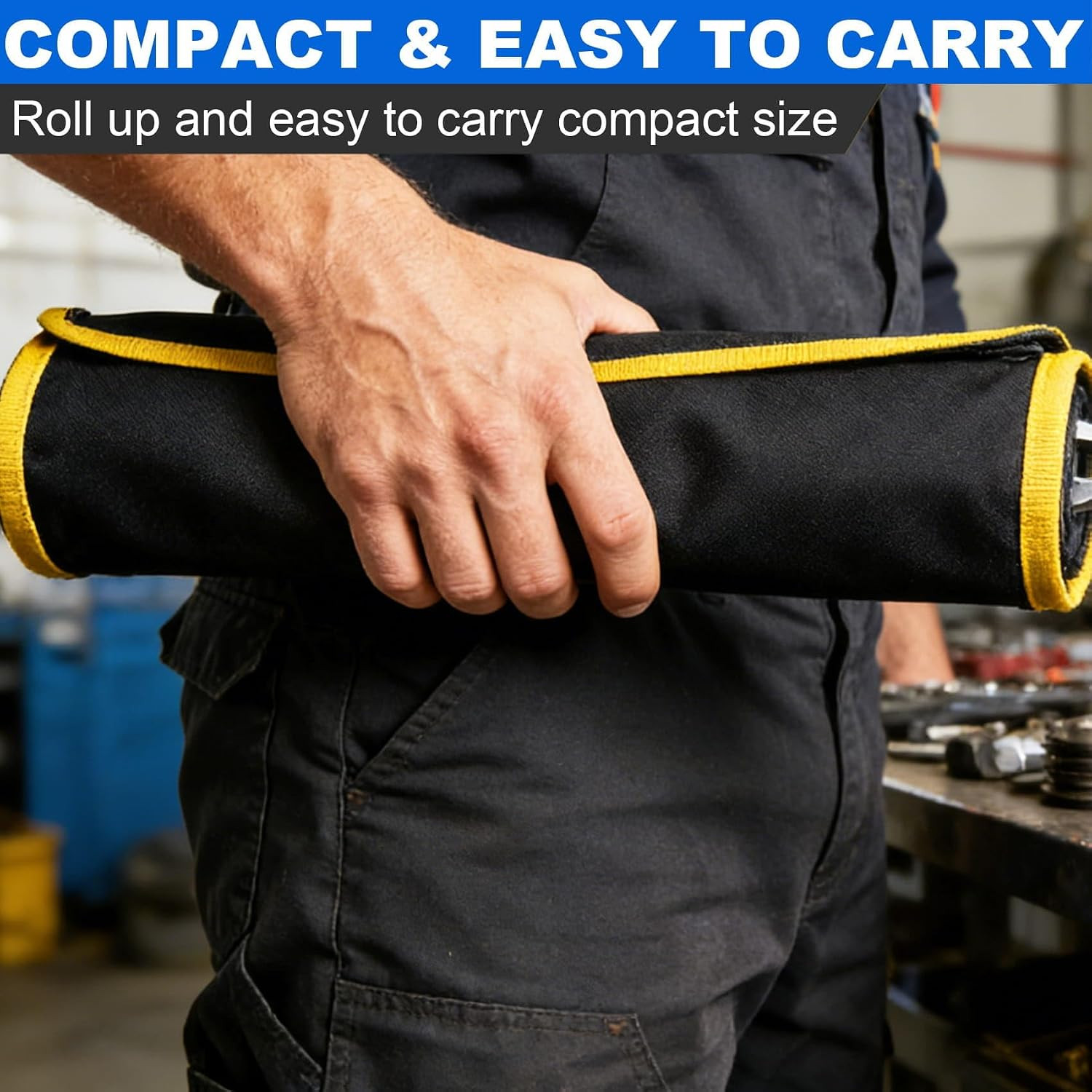 2PCS Wrench Roll up Pouch, Wrench Organizer Roll Up, Tool Roll up Bag, Heavy Dut