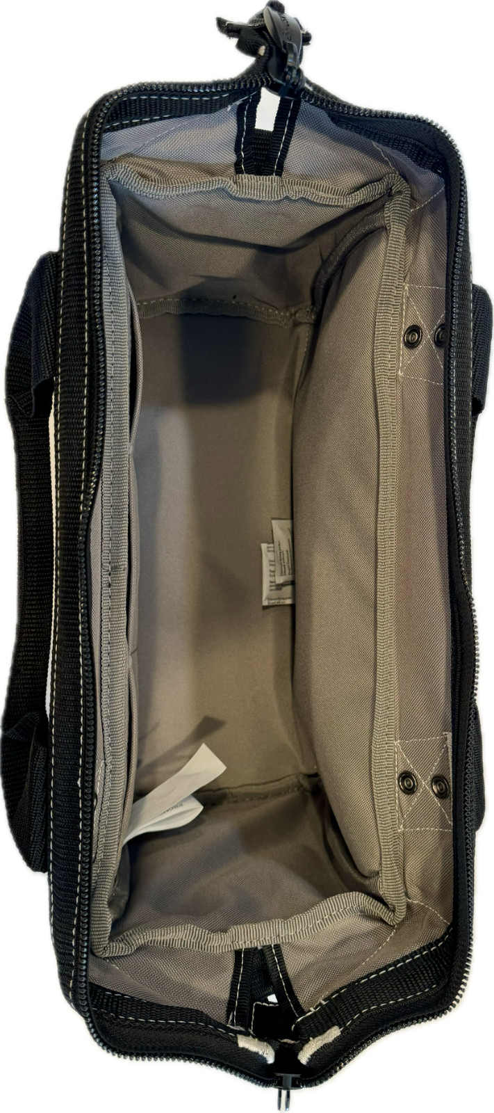 Husky Tool Bag 14 Inch Full Mouth Tote with Strap for Telescopic Handles
