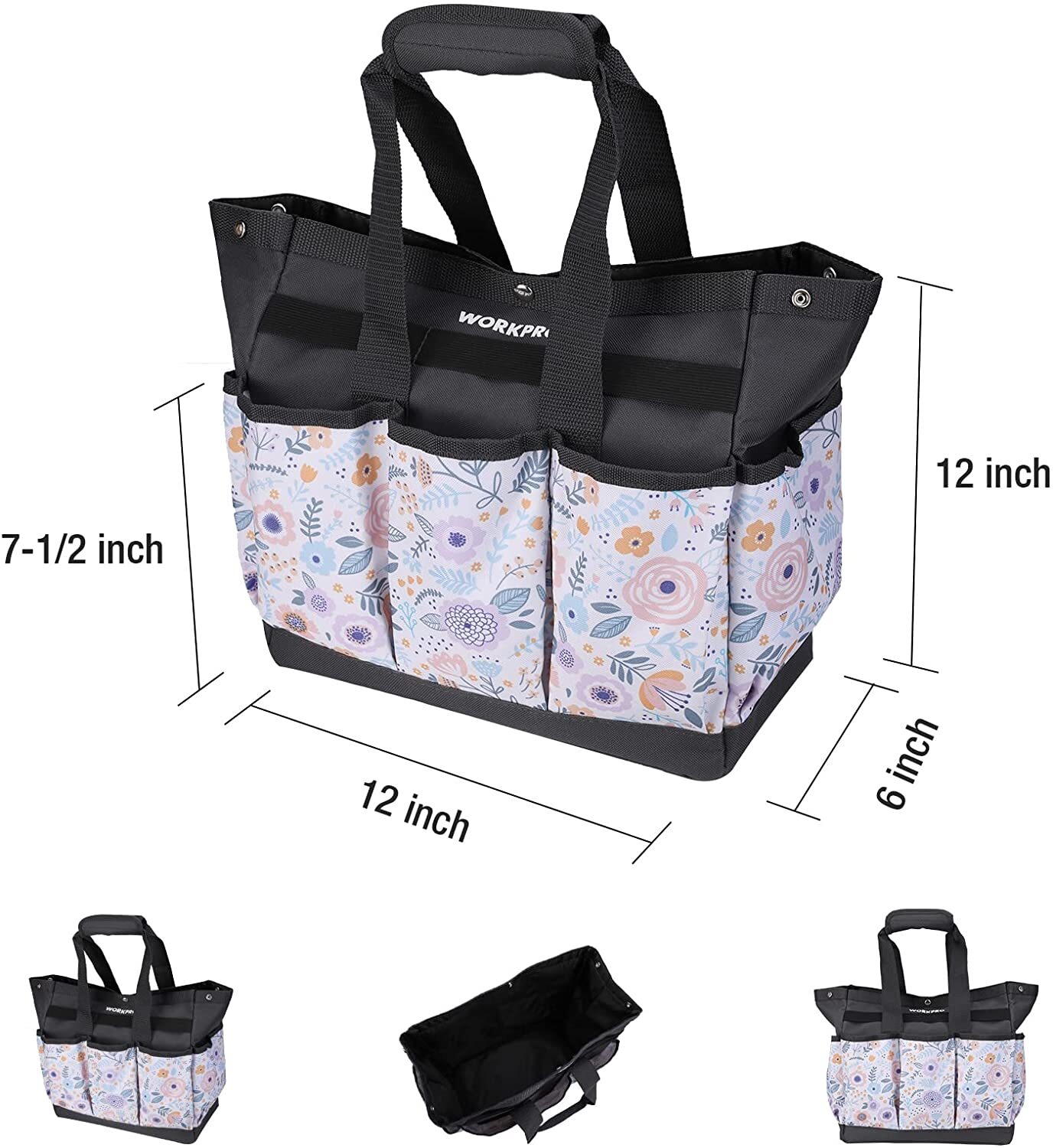 WORKPRO Heavy Duty Garden Tool Bag 9Pocket Oxford Garden Tool Storage Bag Holder