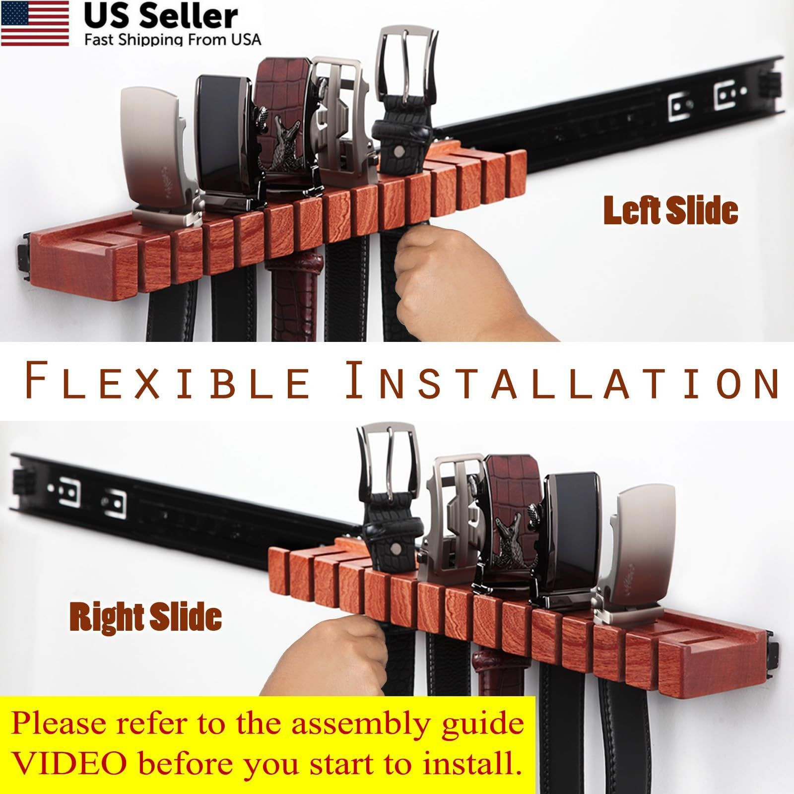 HeywoodCabin Premium Walnut Wood Belt 16 inch, wood natural color
