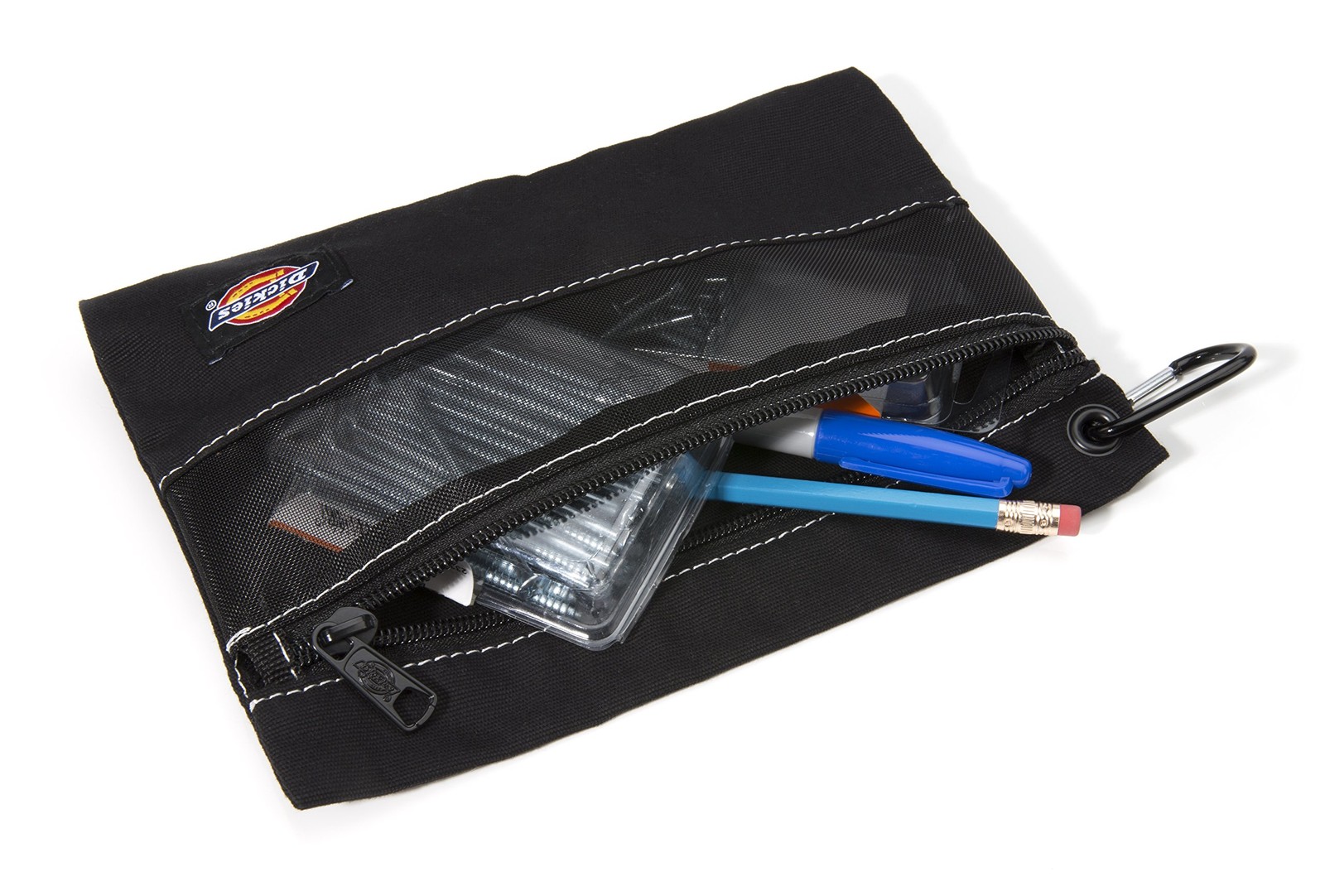 Dickies Set of 3 Small Canvas Utility Pouches, Zippered, for Small, Black