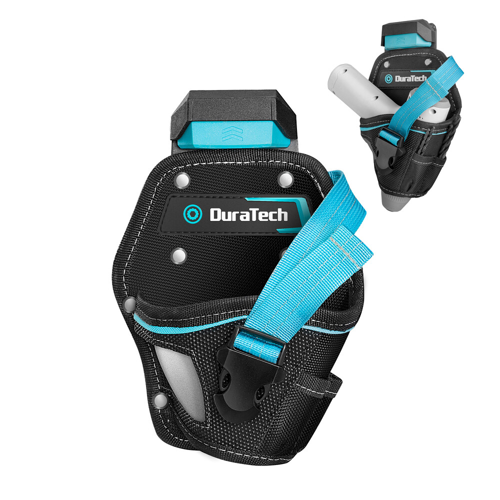 DuraTech Drill Driver Holster Drill Holder w/Side Bit Pocket Holder Strap Buckle