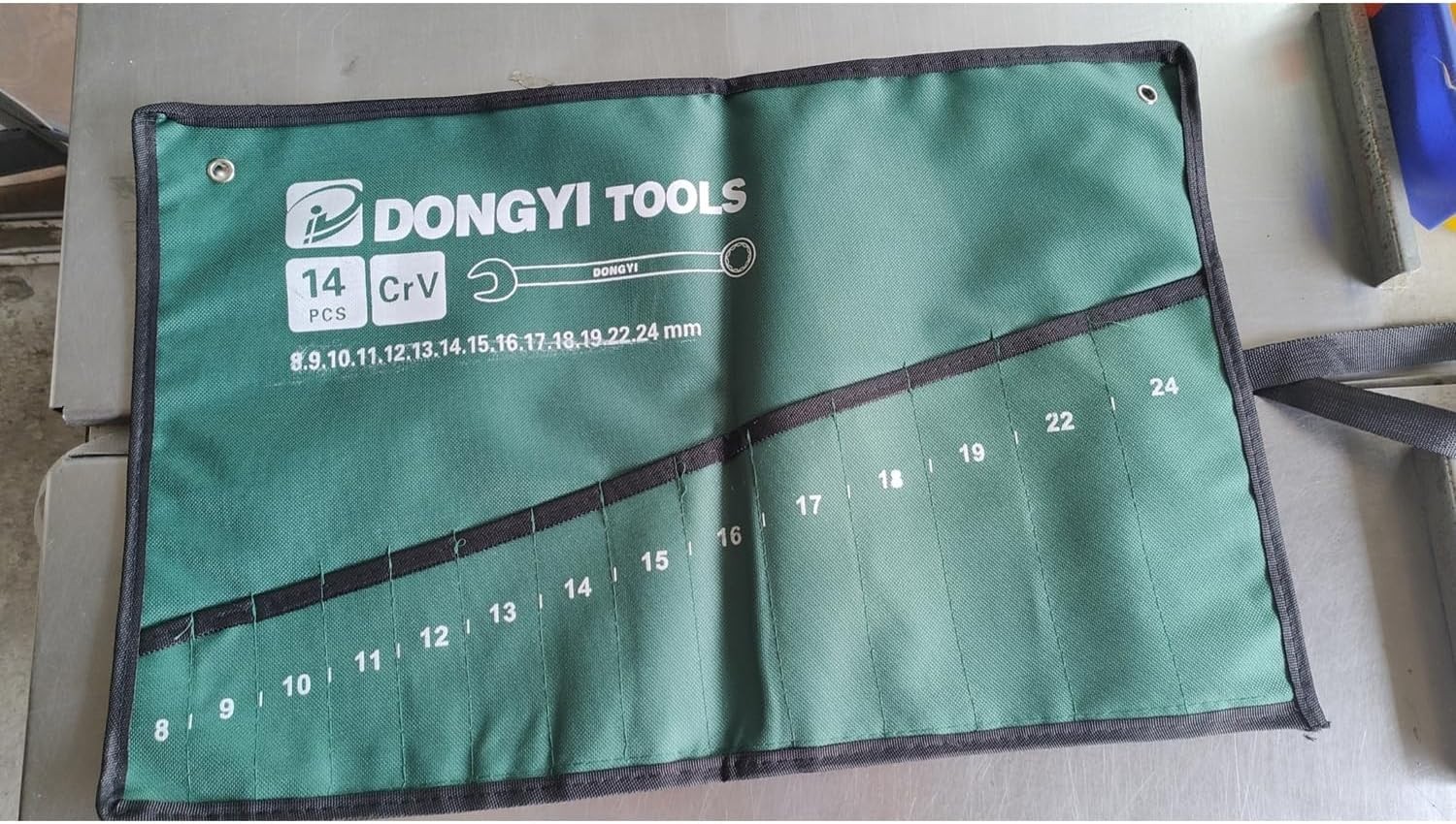2 Pack Wrench Roll Up Pouch Wrench Set Roll Organizer 14 Pocket Slot Canvas T…