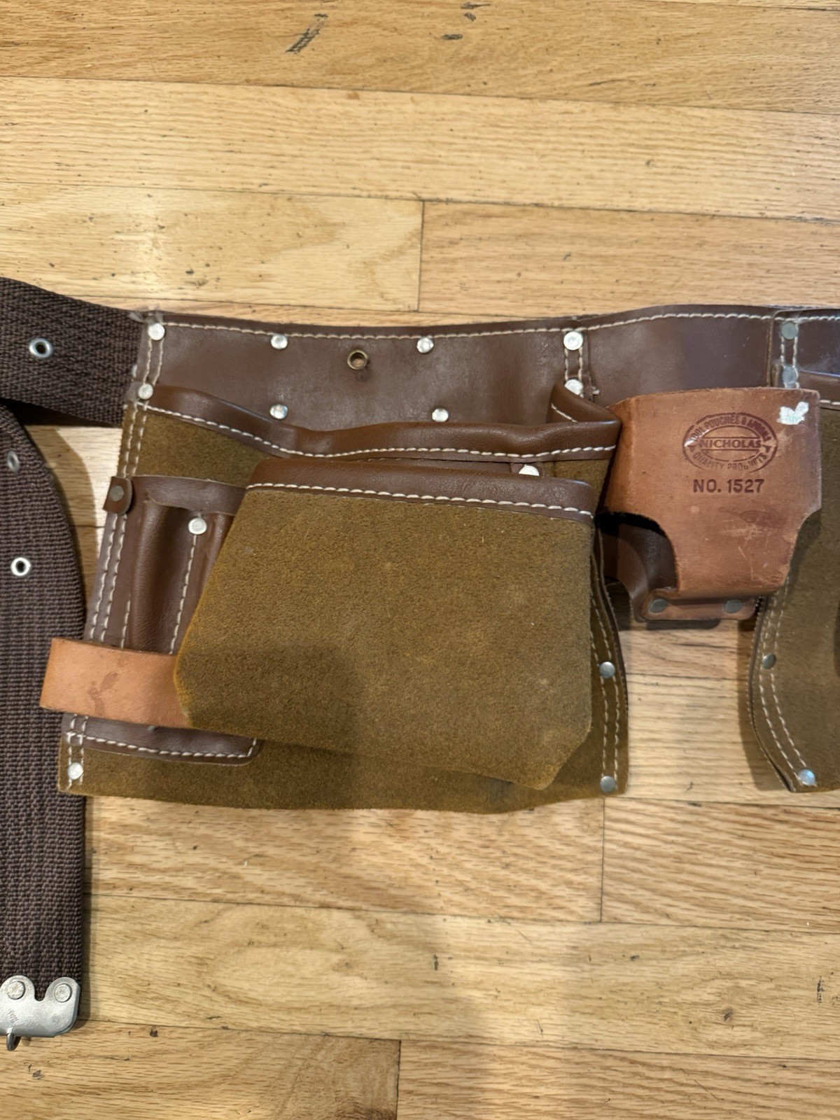 Nicholas Leather Carpenter Framing Tool Belt Apron Vintage No. 1527 USA