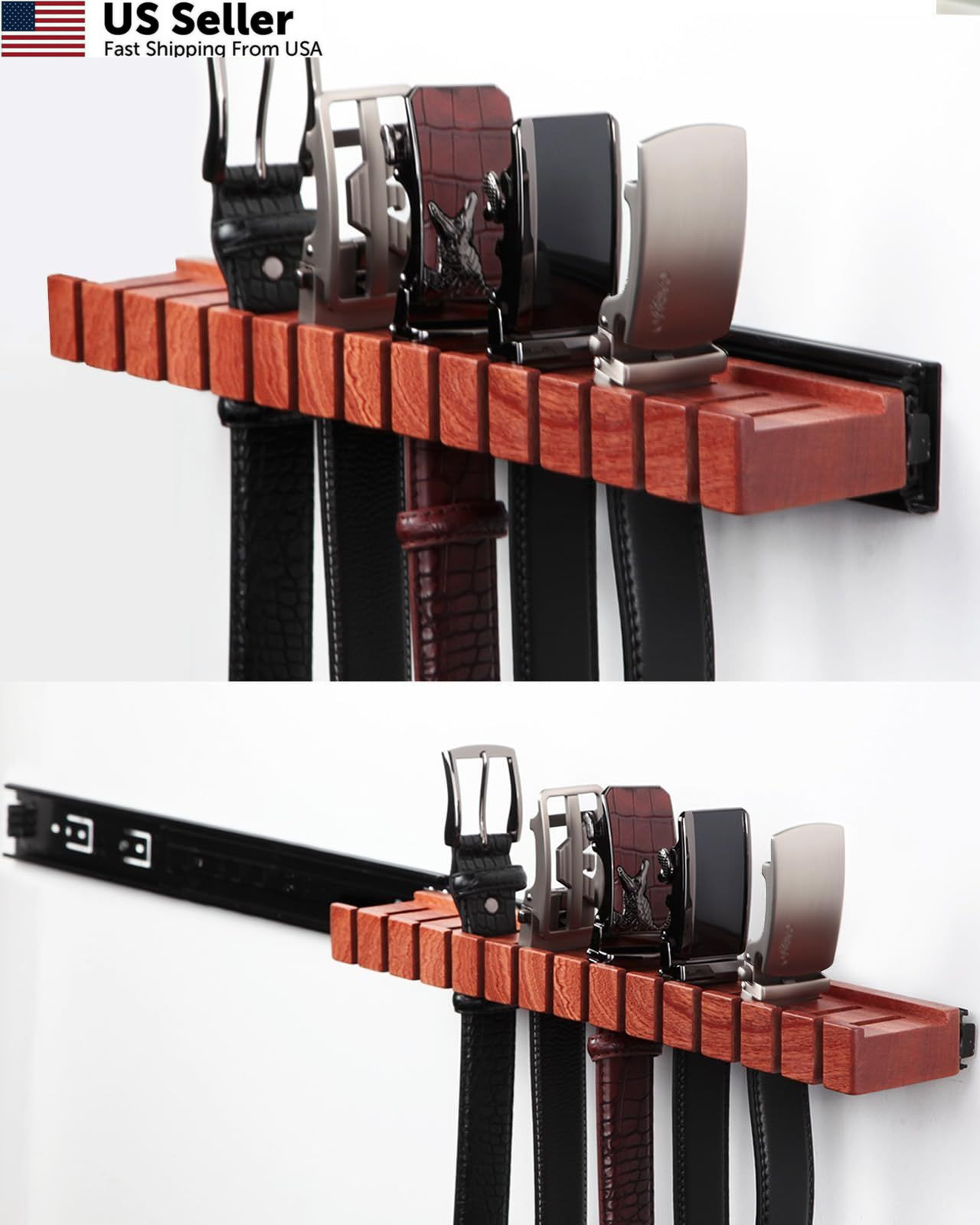 HeywoodCabin Premium Walnut Wood Belt 16 inch, wood natural color