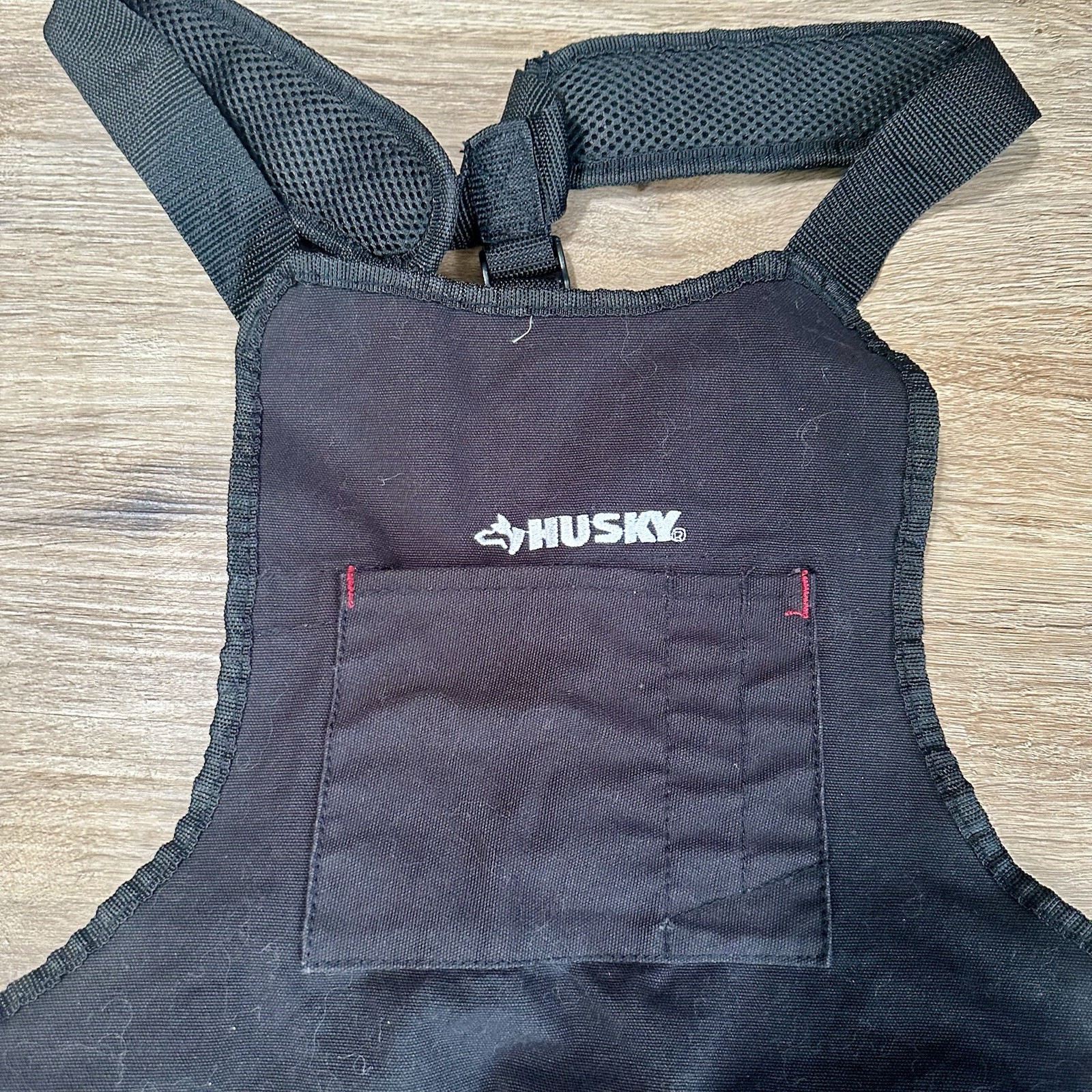 Husky Tools 23 Inch 16 Pocket Black Canvas Bib Tool Apron Workshop Equipment