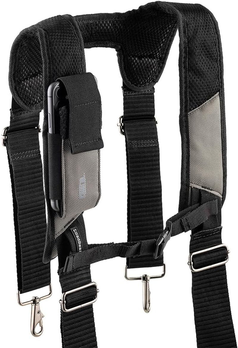 Mullet Buster 3 Bag Tool Belt with Suspenders in Grey, 55135, Black, Full Size