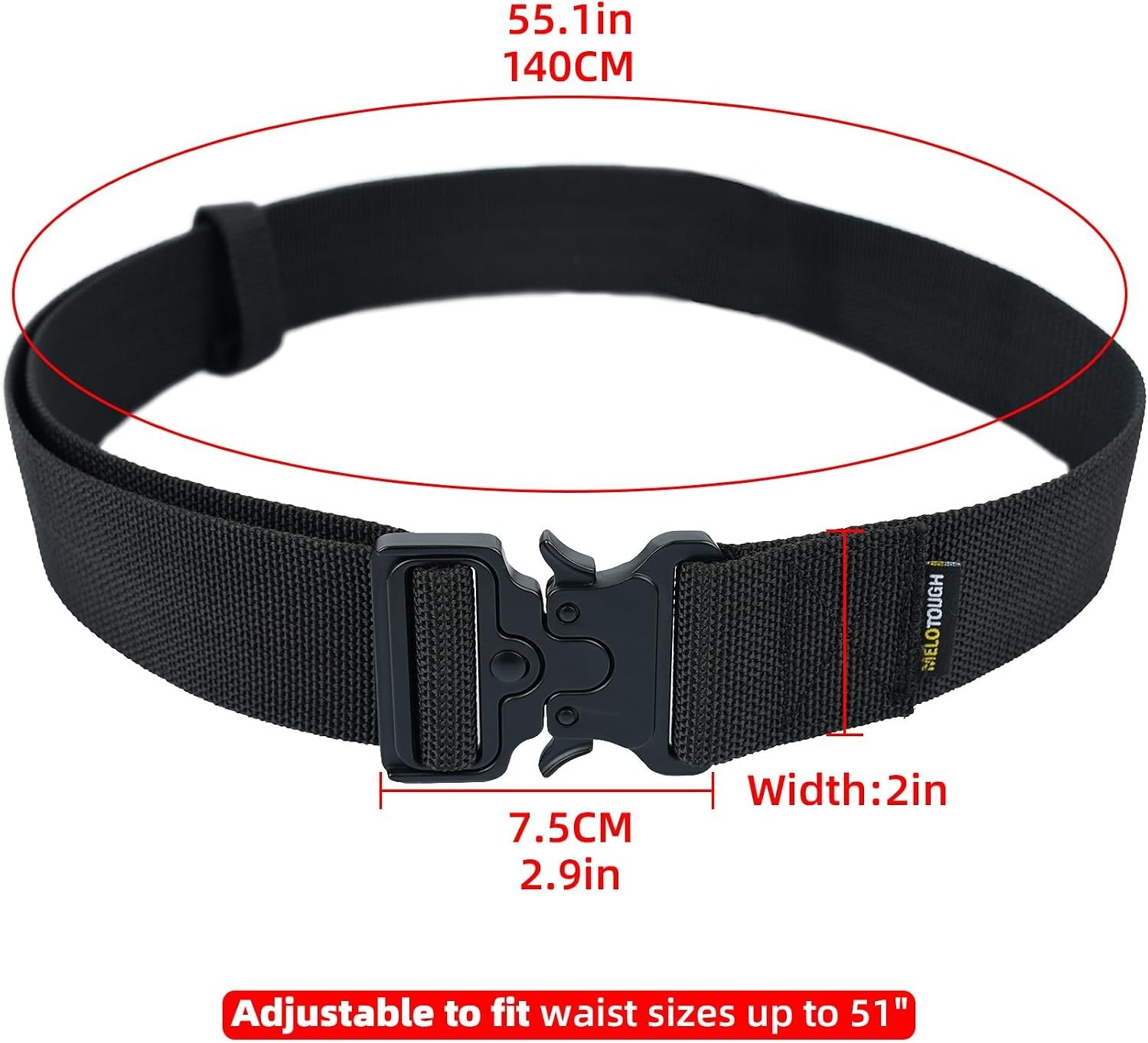Durable 2-Inch Nylon Work Belt with Breathable Design & Quick Release Buckle