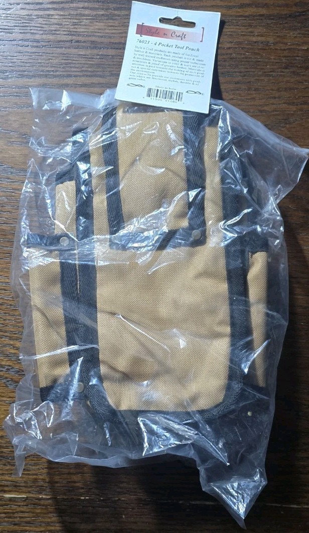 Style n Craft 76023 4 Pocket Tool Pouch Heavy Duty Polyester Pouch Is 9″x6 1-4″