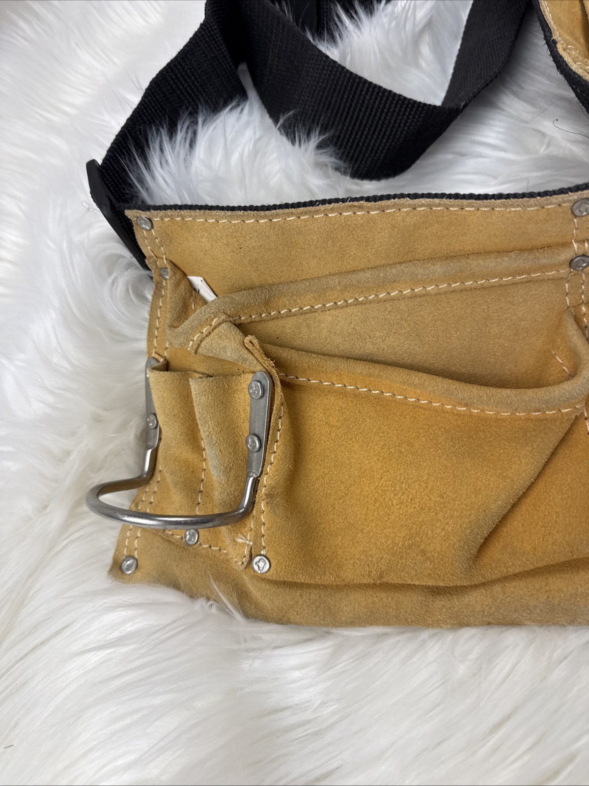Husky Suede Leather Tool Belt Tool Pouch Work Utility Carpenter Nail Bag