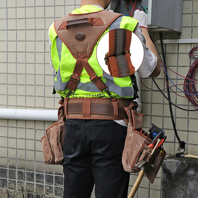 Electrician Suspenders Carpenter Framer Tool Carry Rig Belt Wasit Pack-TOURBON