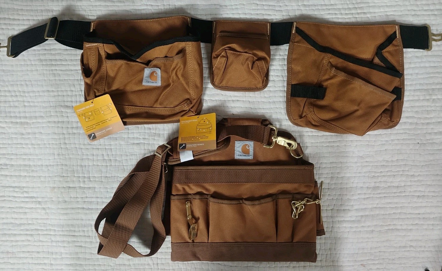 New Carhartt Signature Series Standard Tool Belt And Electricians Pouch NWT