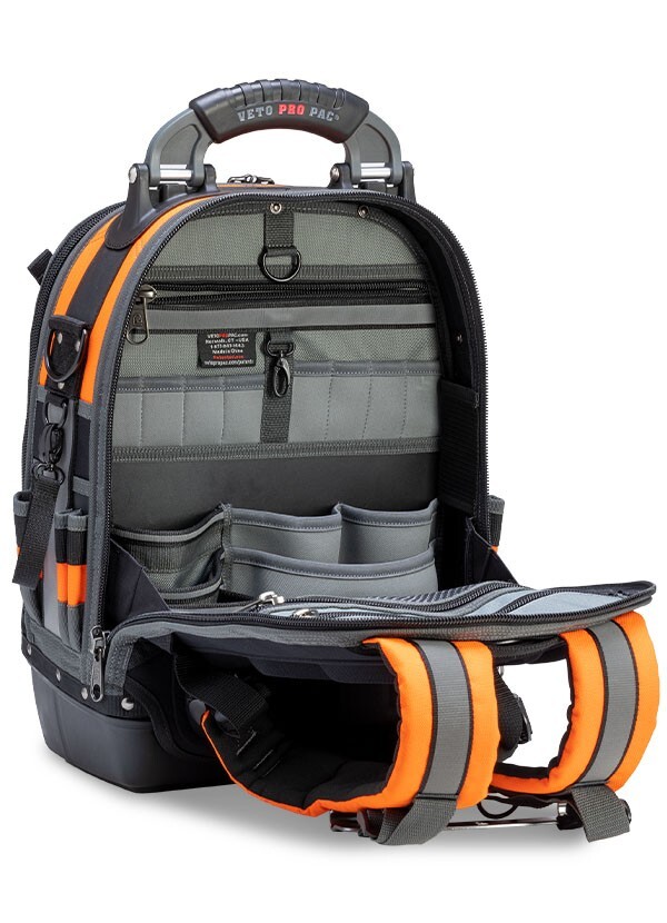 Veto Pro Pac Tech-Pac Hi-Viz Orange Large Tool Backpack