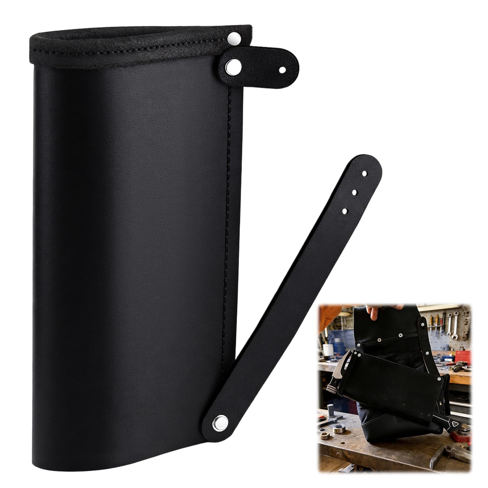Leather Hammer Sleeve Kit 10×5 Inch Adjustable Holster Holder Tool Belt Loop