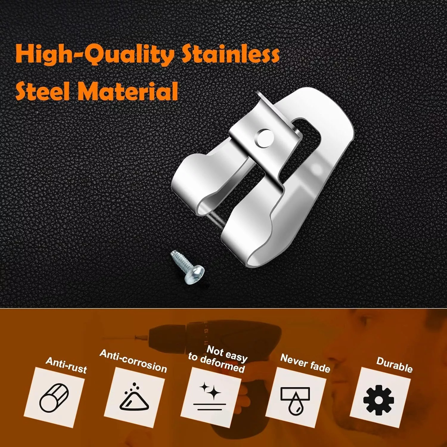 10Pcs Metal Replacement Belt Hook Clip for Ridgid Tool Belt Clips With Screws