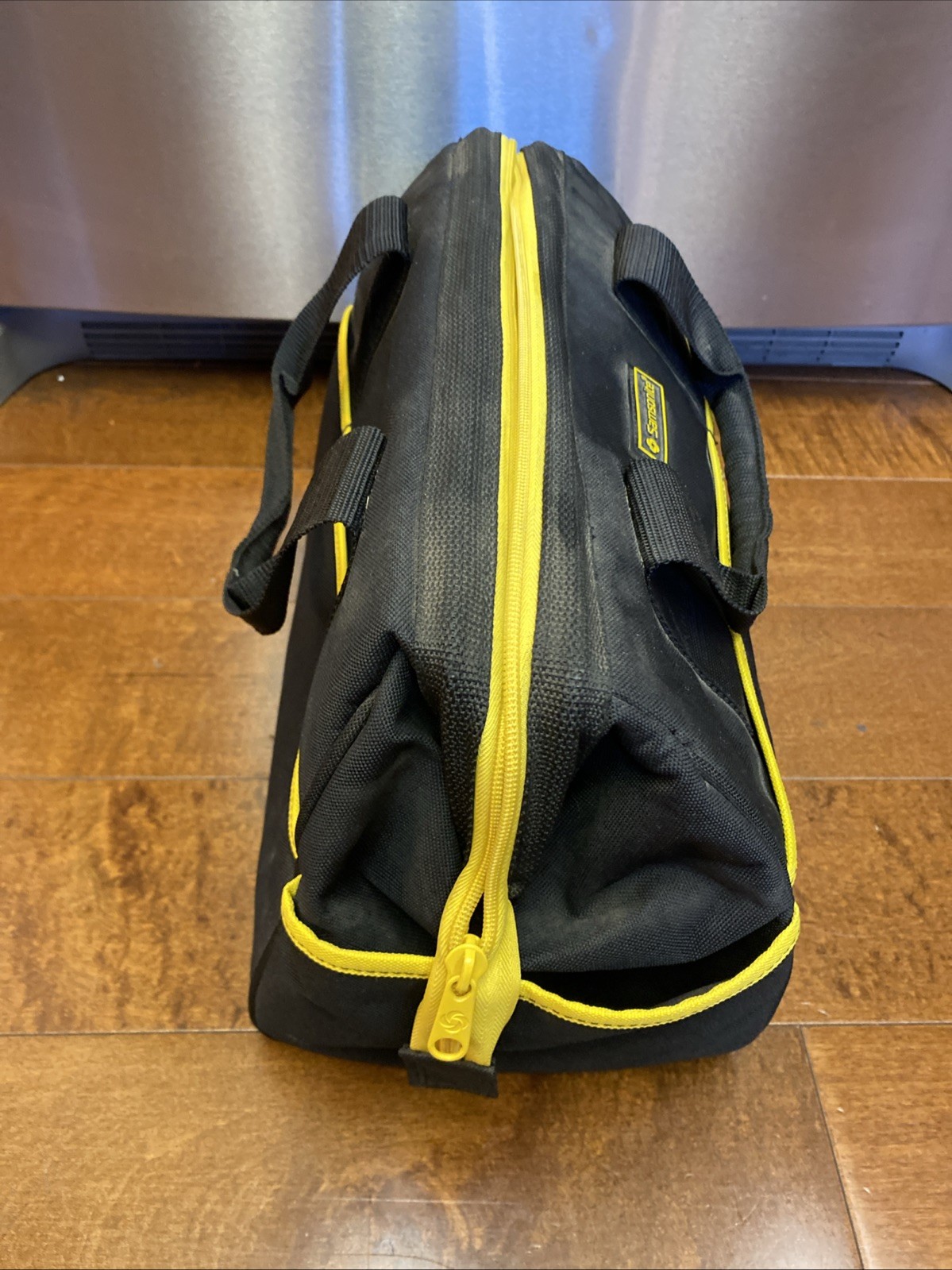 Samsonite Black & Yellow Tool Bag Heavy Duty Canvas Carry Tote 17″x10″x8″