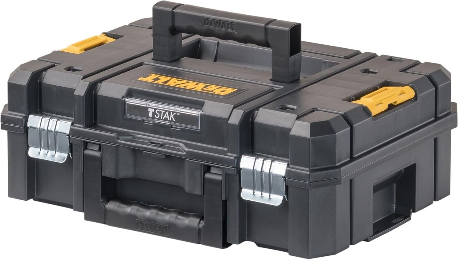 DEWALT TSTAK II Tool Box, Flat Top Tool Storage Case 17.3″L x 6.5″W x 13″H