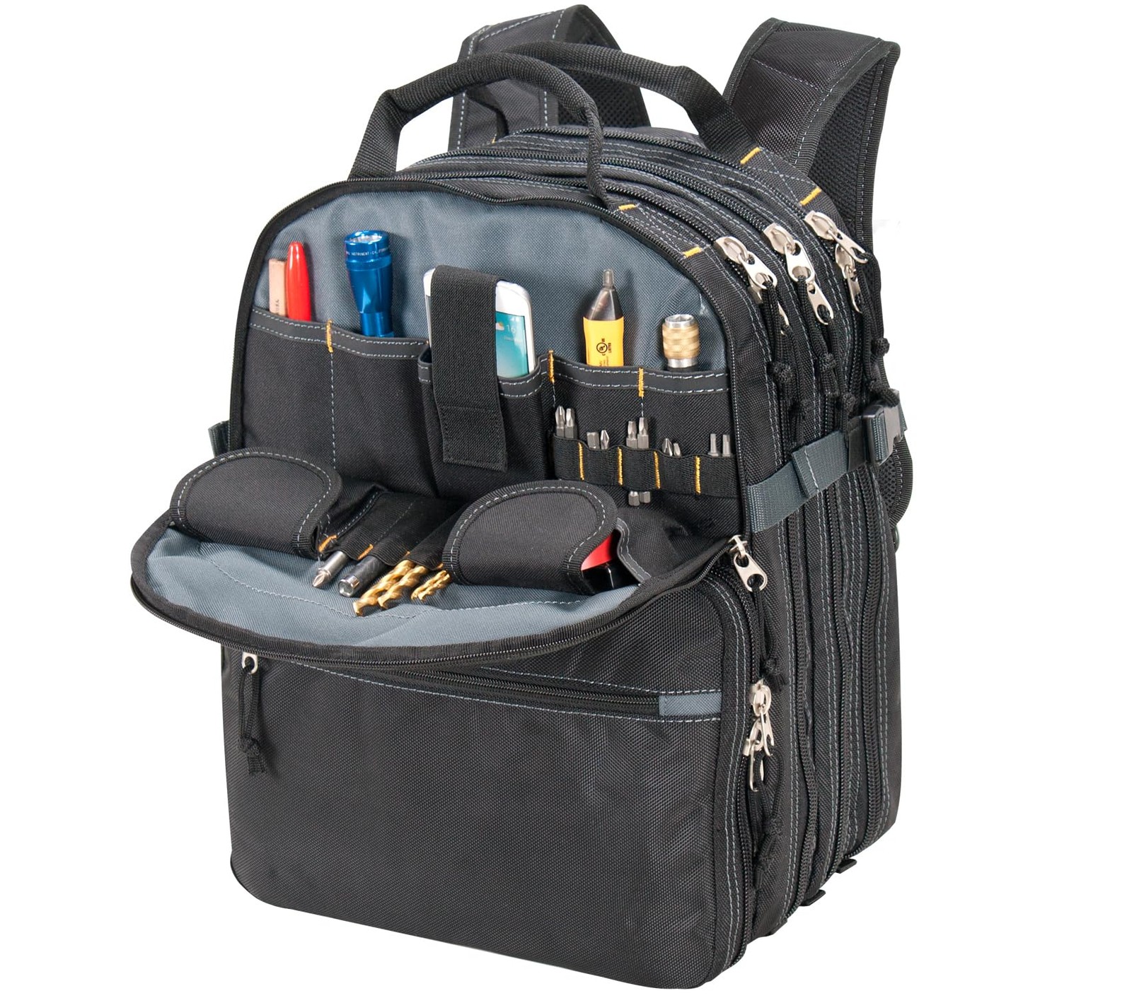 Custom Leathercraft1132 75-Pocket Tool Backpack