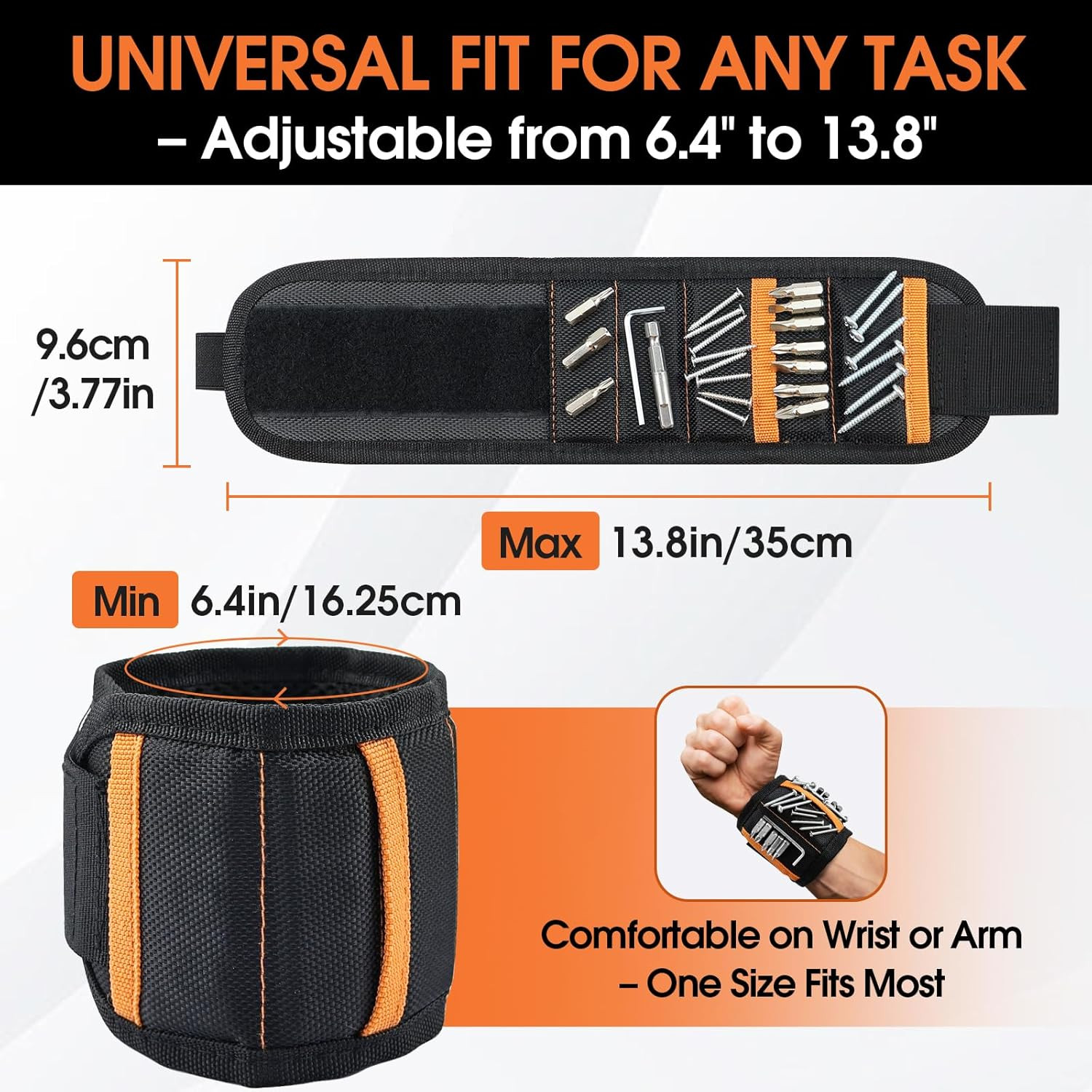 Magnetic Wristband Screws Nails Drill Bits Holder 15 Magnets Diyer Tool Gift